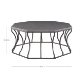 Audrey Wrought Iron Octagonal Outdoor Coffee Table 39 In. W X 16. 25 In. H - Image 9