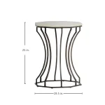Audrey Wrought Iron Octagonal Outdoor End Table 19.5 In. W X 25 In. H
