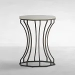 Audrey Wrought Iron Octagonal Outdoor End Table 19.5 In. W X 25 In. H - Image 3