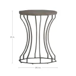 Audrey Wrought Iron Octagonal Outdoor End Table 19.5 In. W X 25 In. H - Image 5