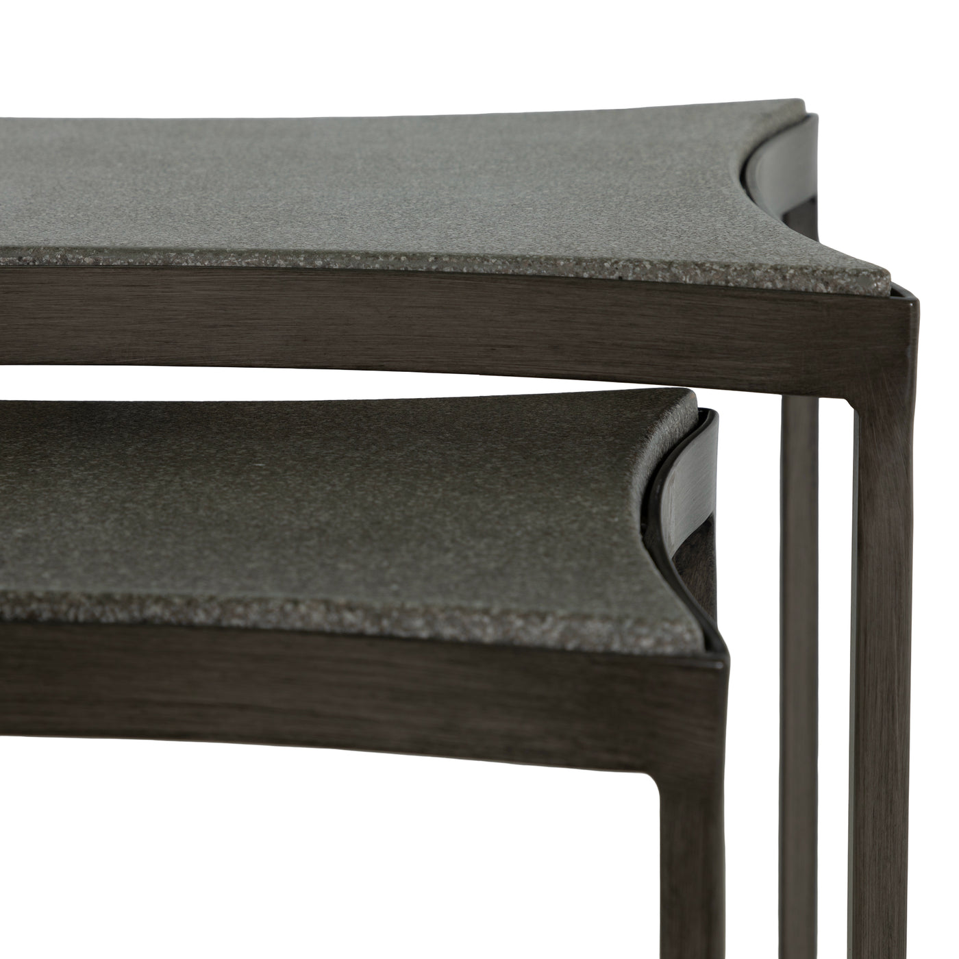 Herrin Wrought Iron Rectangle Outdoor Nesting Table 18 In. W X 20.75 In. H