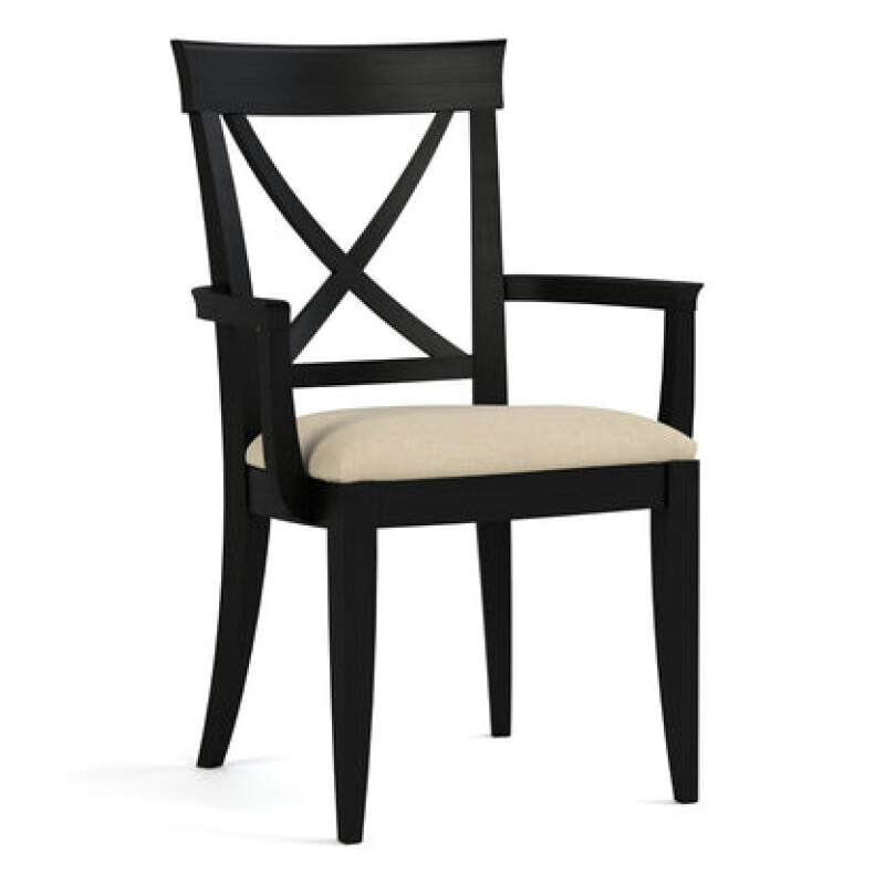 Revere Upholstered Arm Chair - 809 Ebony / 7617-91 Linen
