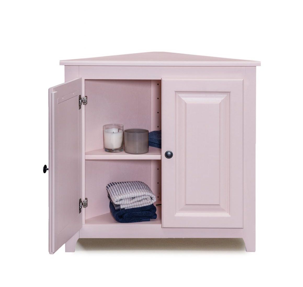 Pine Cabinets and Bookcases Corner Shelf with Doors - 73235