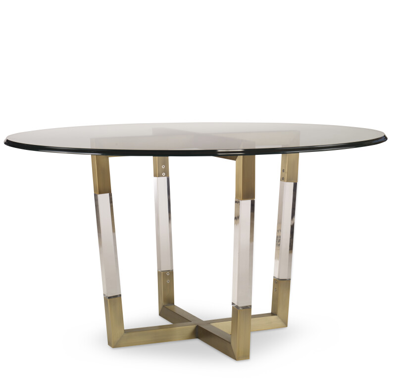 78D-803B-G - Details Metal/Acrylic Dining Table Base For Glass Top