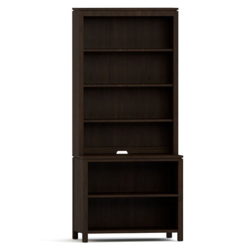 Dwyer Open Bookcase - With Hutch / 800 Clay