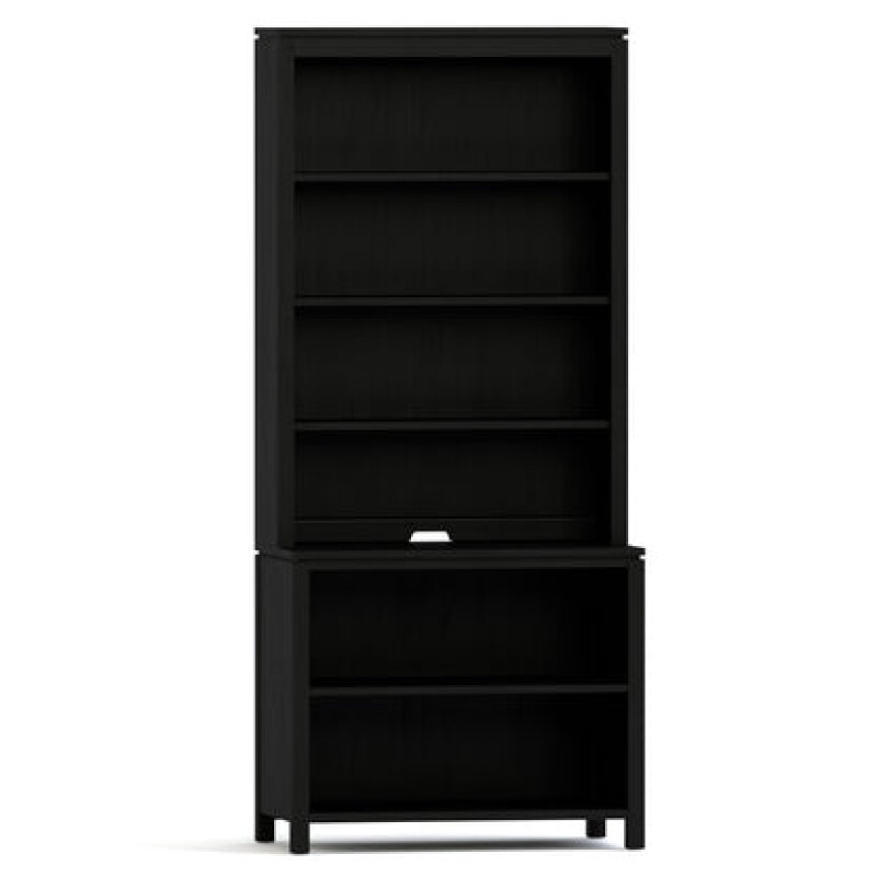 Dwyer Open Bookcase - With Hutch / 809 Ebony