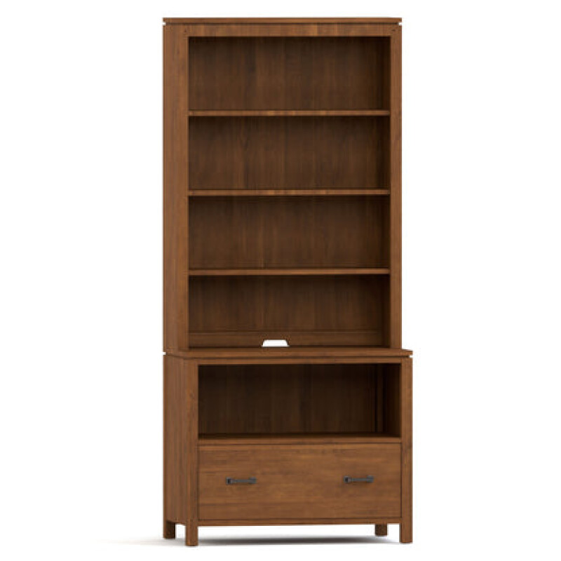 Dwyer One-Drawer File - With Hutch / 805 Dune / 04 Bronze Square Pull