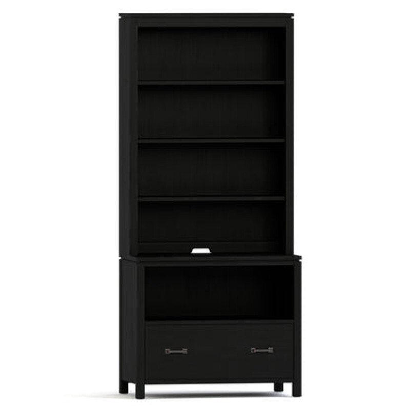 Dwyer One-Drawer File - With Hutch / 809 Ebony / 04 Bronze Square Pull