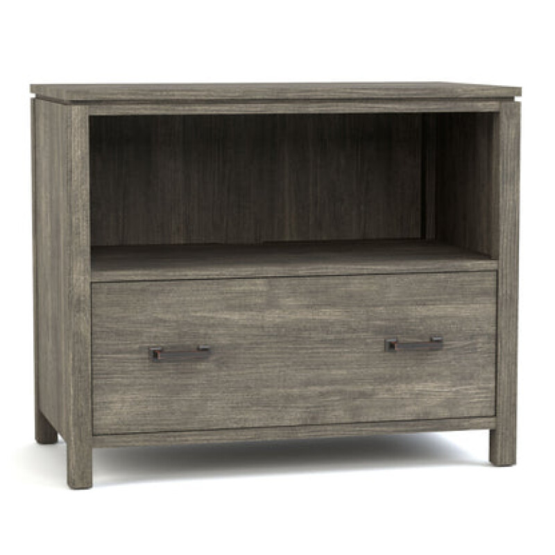 Dwyer One-Drawer File - Without Hutch / 803 Bluff / 04 Bronze Square Pull