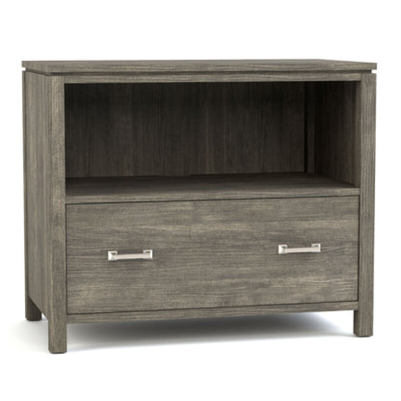Dwyer One-Drawer File - Without Hutch / 803 Bluff / 05 Nickel Square Pull