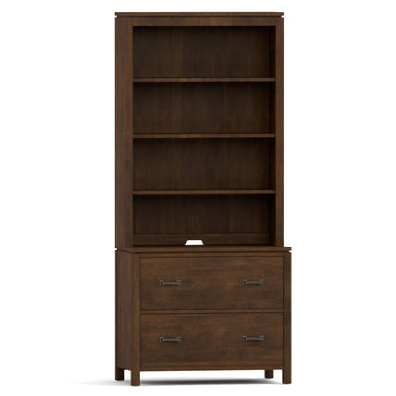 Dwyer Two-Drawer File - With Hutch / 801 Coast / 04 Bronze Square Pull