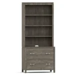 Dwyer Two-Drawer File - With Hutch / 803 Bluff / 05 Nickel Square Pull