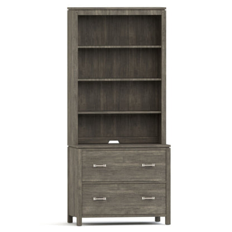Dwyer Two-Drawer File - With Hutch / 803 Bluff / 05 Nickel Square Pull