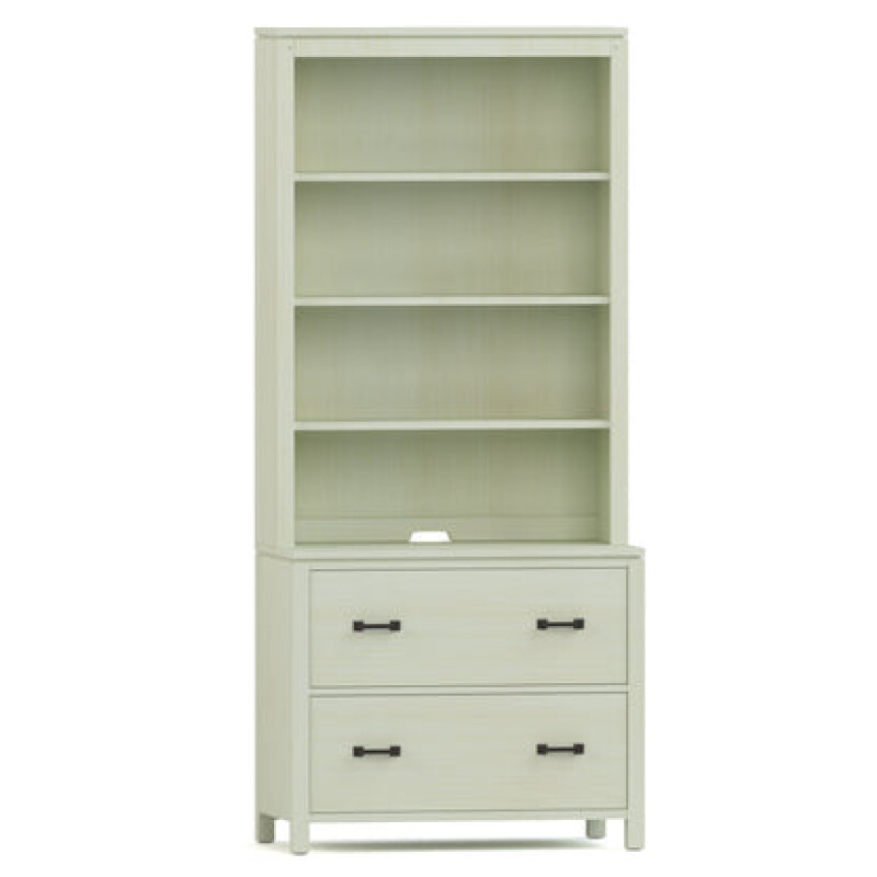 Dwyer Two-Drawer File - With Hutch / 804 Ember / 04 Bronze Square Pull