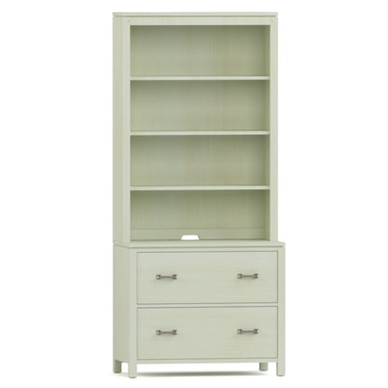 Dwyer Two-Drawer File - With Hutch / 804 Ember / 05 Nickel Square Pull