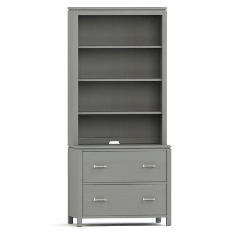 Dwyer Two-Drawer File - With Hutch / 806 Mist / 05 Nickel Square Pull
