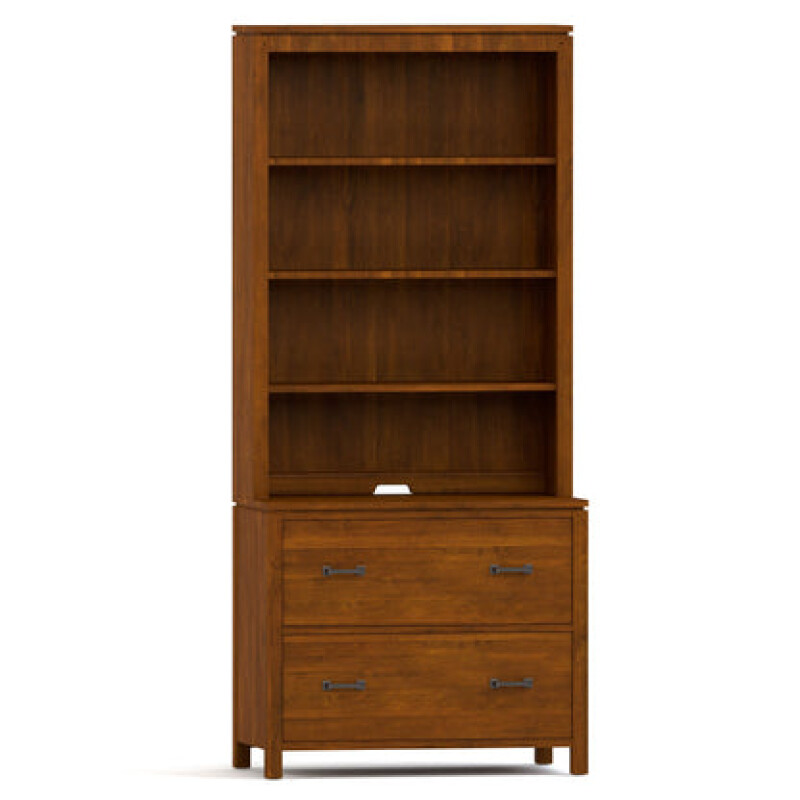 Dwyer Two-Drawer File - With Hutch / 807 Harvest / 04 Bronze Square Pull