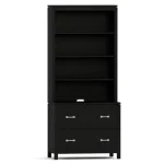 Dwyer Two-Drawer File - With Hutch / 809 Ebony / 05 Nickel Square Pull
