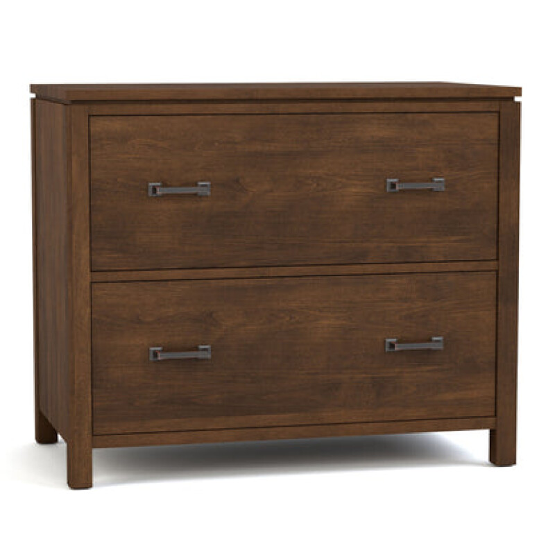 Dwyer Two-Drawer File - Without Hutch / 801 Coast / 04 Bronze Square Pull