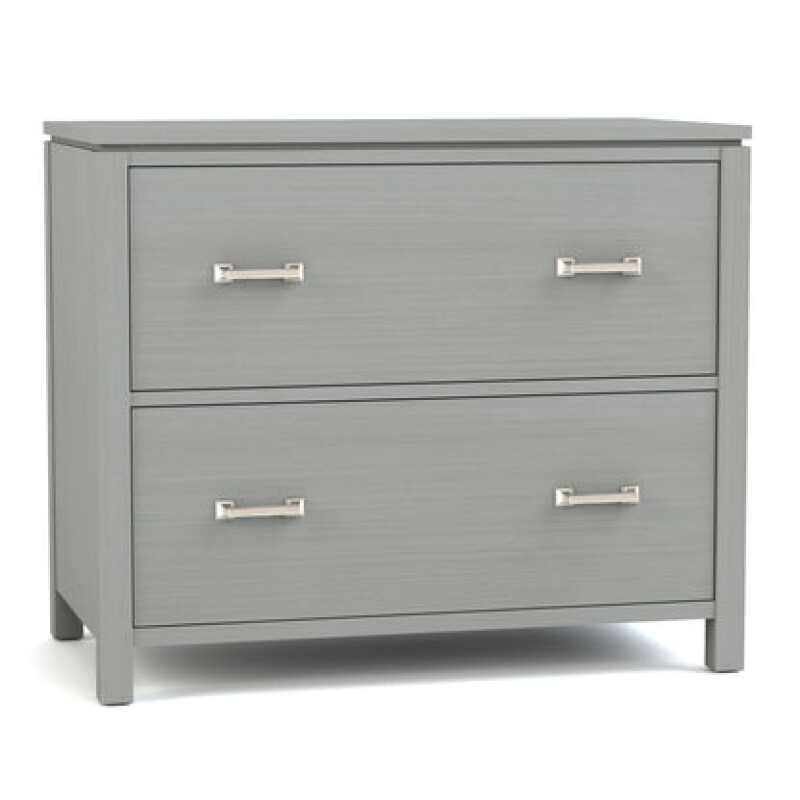 Dwyer Two-Drawer File - Without Hutch / 806 Mist / 05 Nickel Square Pull
