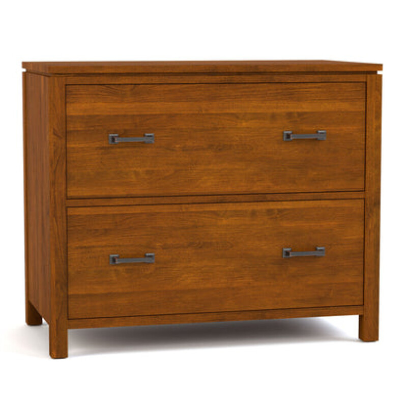 Dwyer Two-Drawer File - Without Hutch / 807 Harvest / 04 Bronze Square Pull