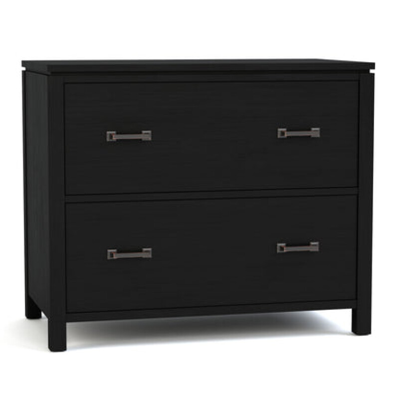 Dwyer Two-Drawer File - Without Hutch / 809 Ebony / 04 Bronze Square Pull