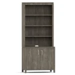 Dwyer Two-Door Cabinet - With Hutch / 803 Bluff / 05 Nickel Square Pull