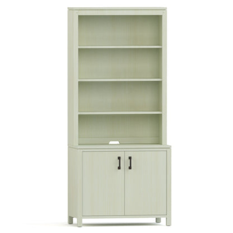 Dwyer Two-Door Cabinet - With Hutch / 804 Ember / 04 Bronze Square Pull