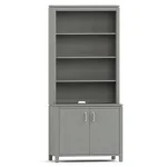 Dwyer Two-Door Cabinet - With Hutch / 806 Mist / 05 Nickel Square Pull