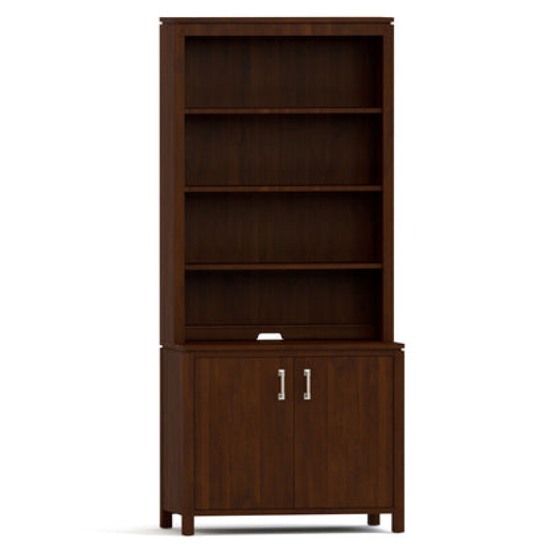 Dwyer Two-Door Cabinet - With Hutch / 808 Russet / 05 Nickel Square Pull