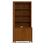 Dwyer Two-Door Cabinet - With Hutch / 809 Ebony / 04 Bronze Square Pull - Image 24
