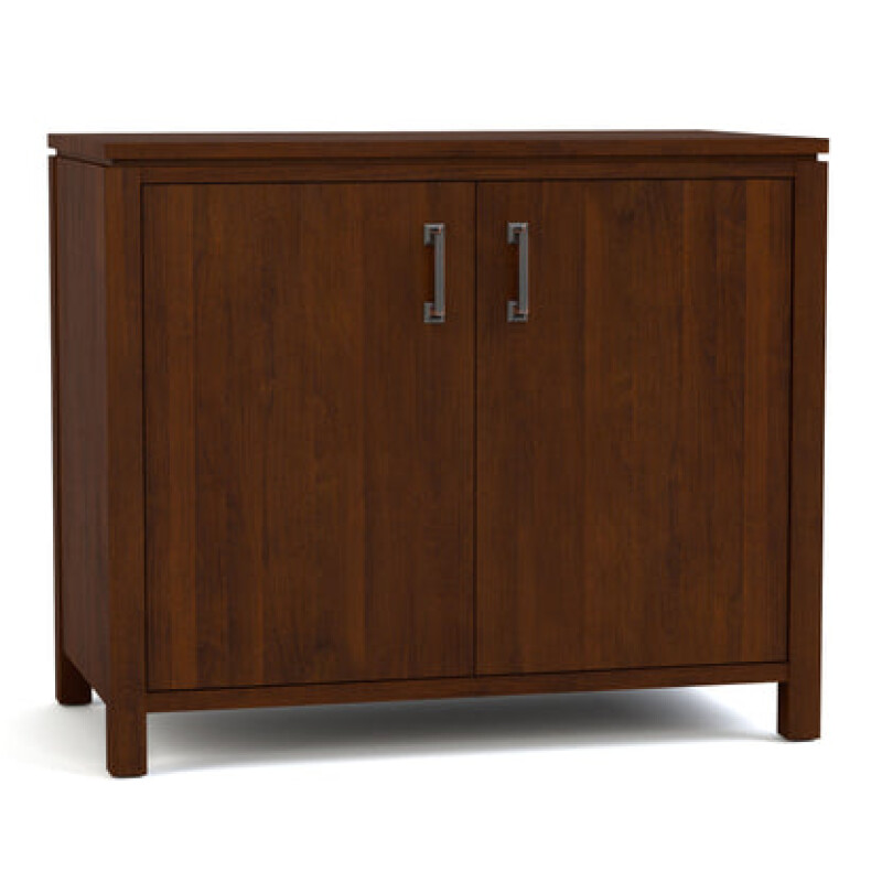 Dwyer Two-Door Cabinet - Without Hutch / 808 Russet / 04 Bronze Square Pull
