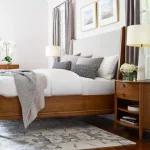 Martine Bed with Upholstered Headboard - California King / Cherry - 90N Coventry / Piazza Pebbble - Image 3