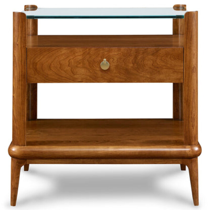 Martine Glass-Top Nightstand - 91N-Bristol