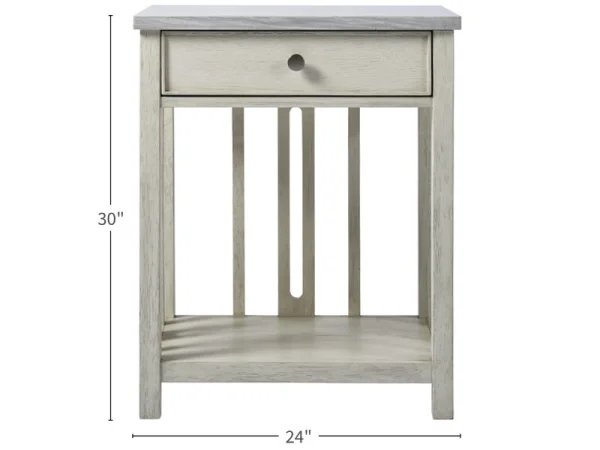 Escape-Coastal Living Home Collection Bedside Table with Stone Top - Image 7