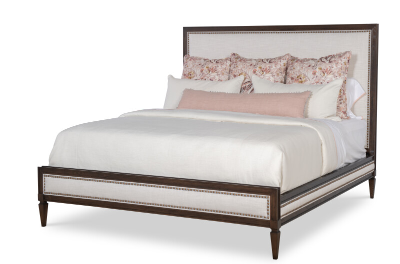 899-185 - Maison '47 Upholstered Tall Hb Low Fb Panel Bed - Queen 5/0
