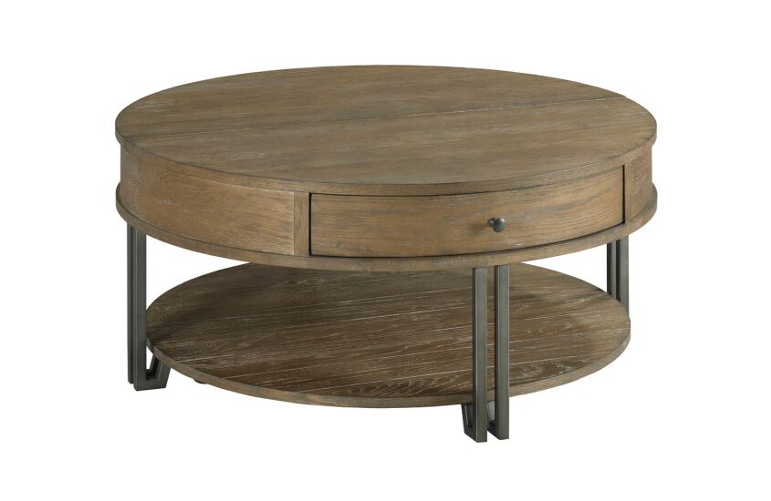 Saddletree-hamilton Round Lift Top Coffee Table