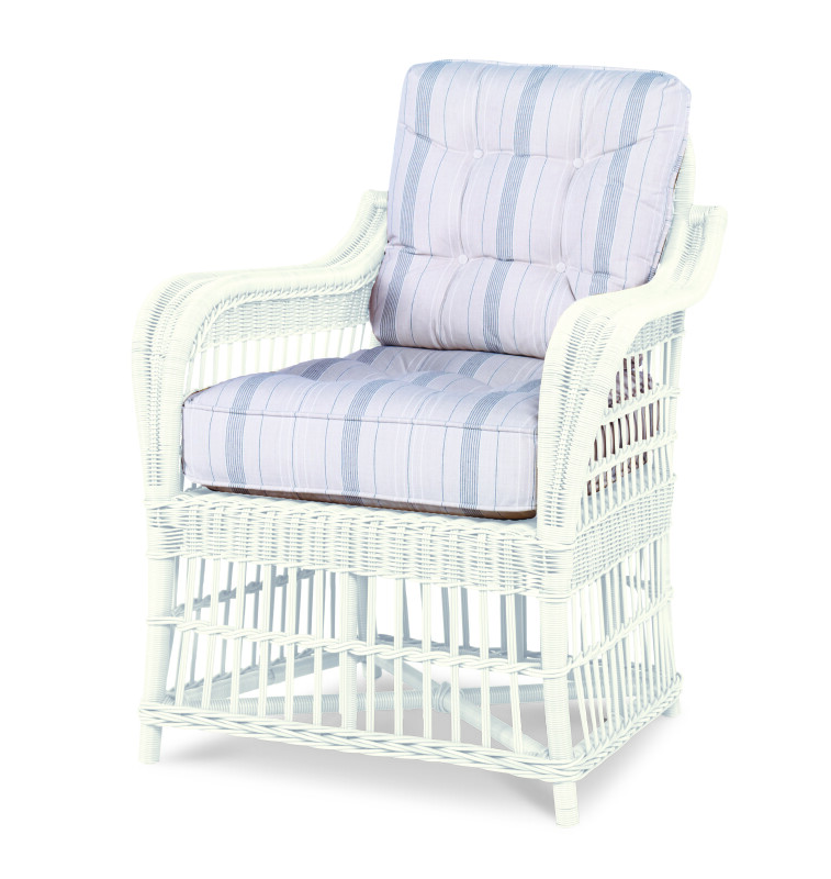 AE-D40-54B - Mainland Wicker Large Dining Arm Chair W/ Button Back