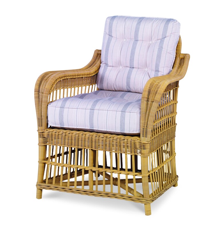 AE-D40-54B-NT - Mainland Wicker Large Dining Arm Chair W/ Button Back