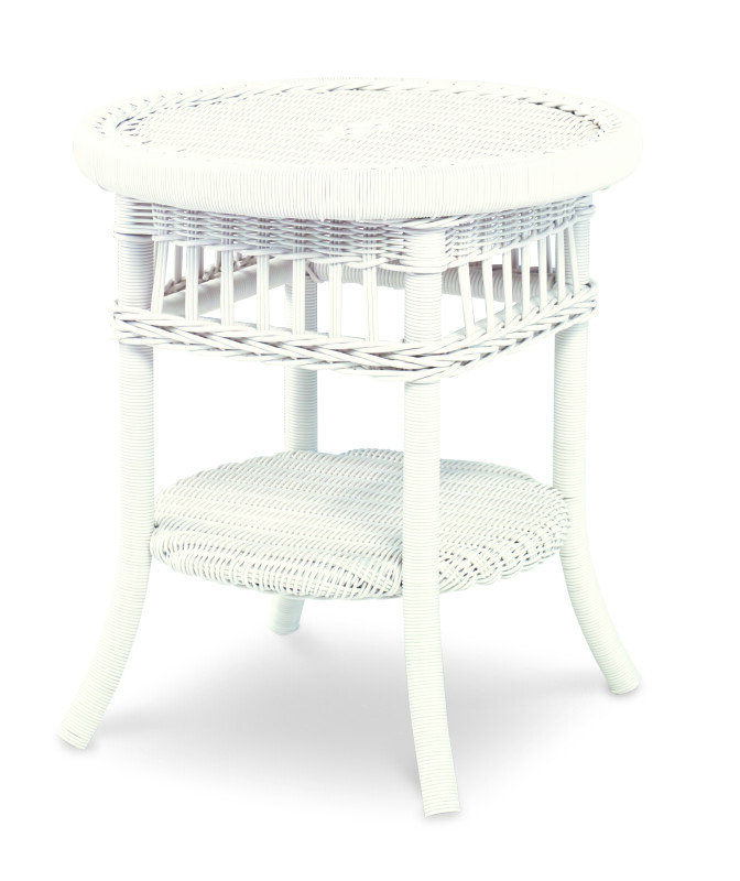 AE-D40-83 - Mainland Wicker Side Table W/ Tempered Glass