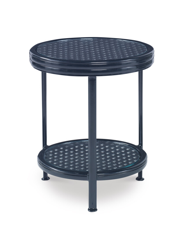 AE-D41-80 - Augustine Metal Occasional Table W/Tempered Glass