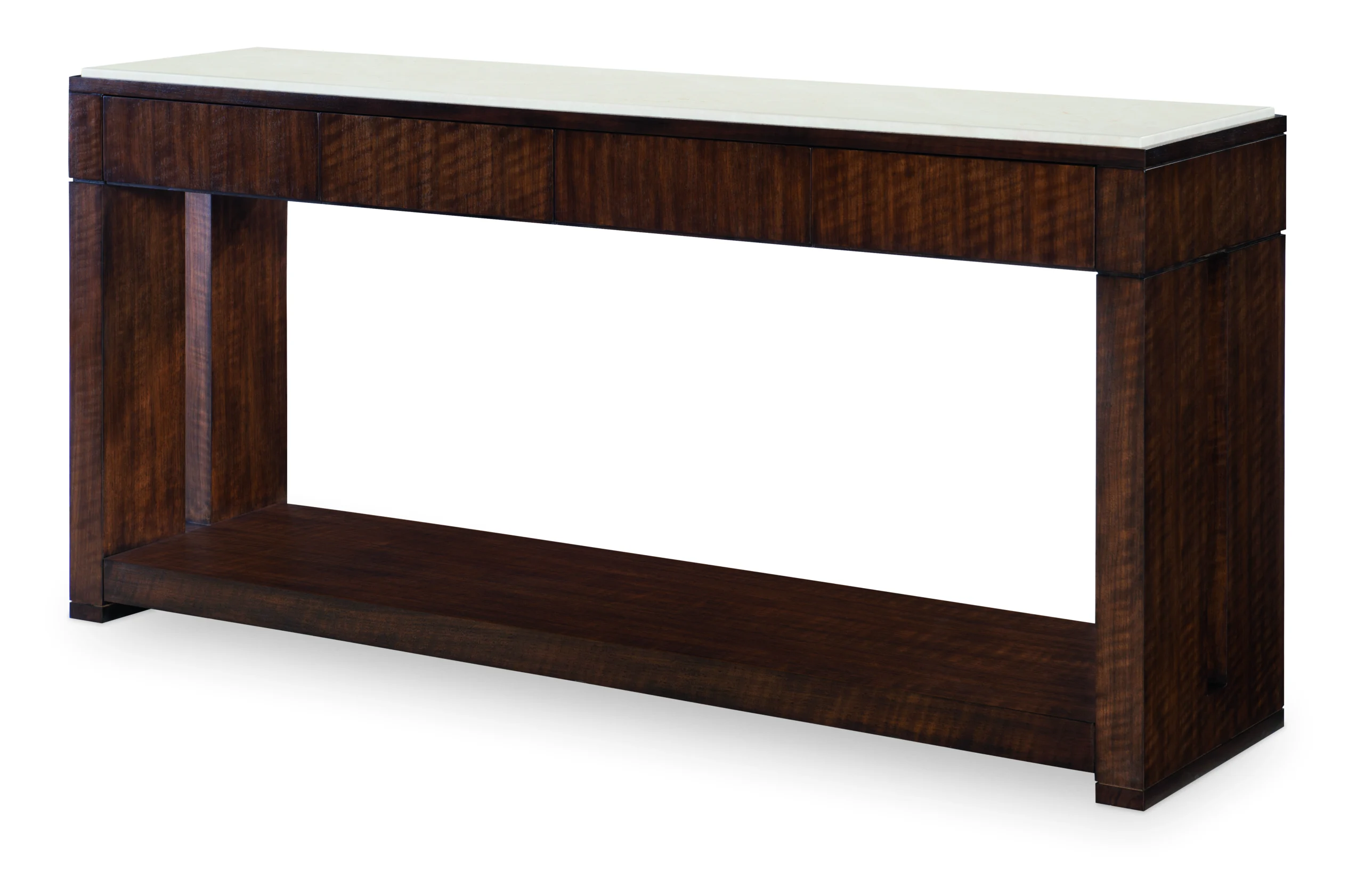 B1H-721M - Warner Console Table With Stone Top - Brunette