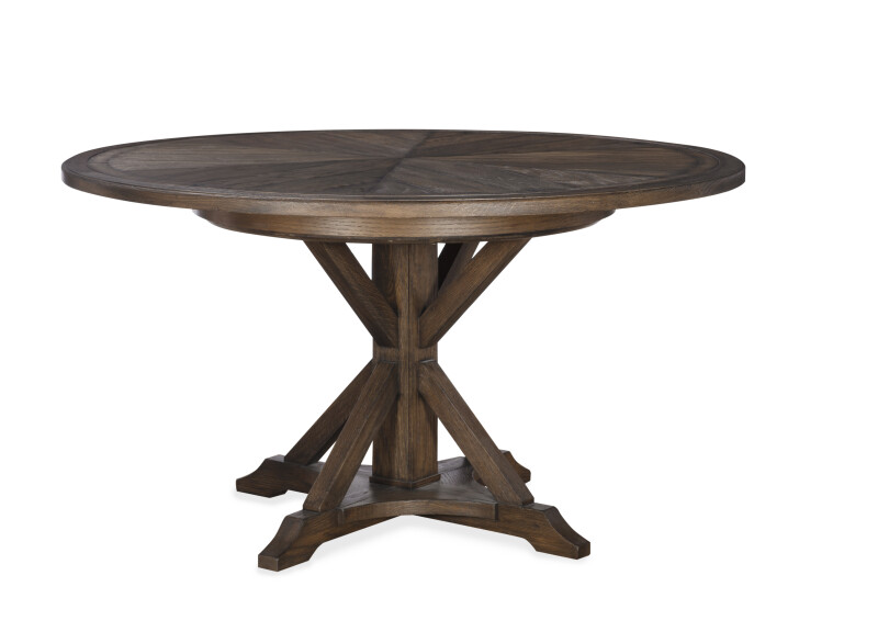 B2H-306 - Collin 64" Round Dining Table - Brown Rustic