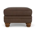 Bay Bridge Leather Ottoman - Image 6