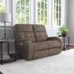 Strait Leather Power Reclining Loveseat with Power Headrests - Image 6