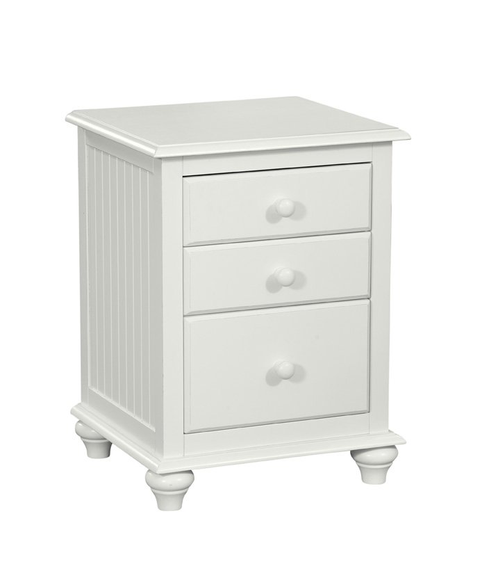 Cottage 3 Drawer Nightstand in White