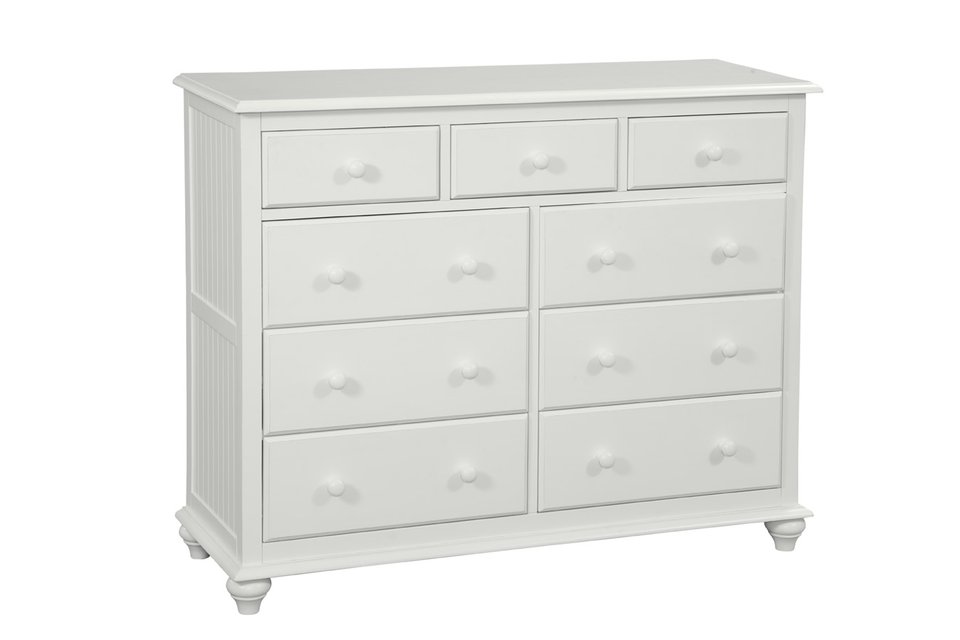 Cottage 9 Drawer Dresser in White