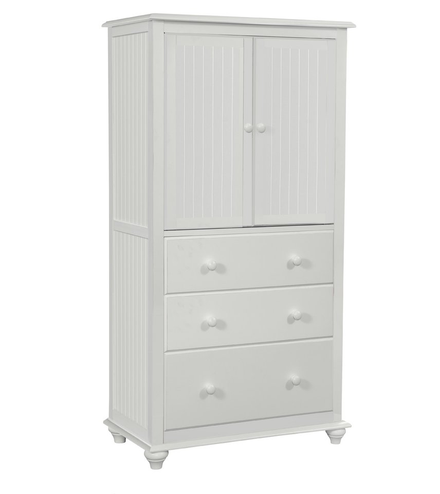Cottage Armoire w/3 Drawers in White