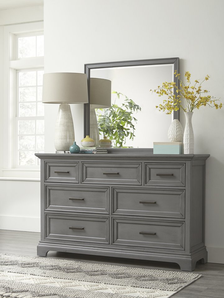 Summit 7 Drawer Dresser in Heather Gray - BD105-3007
