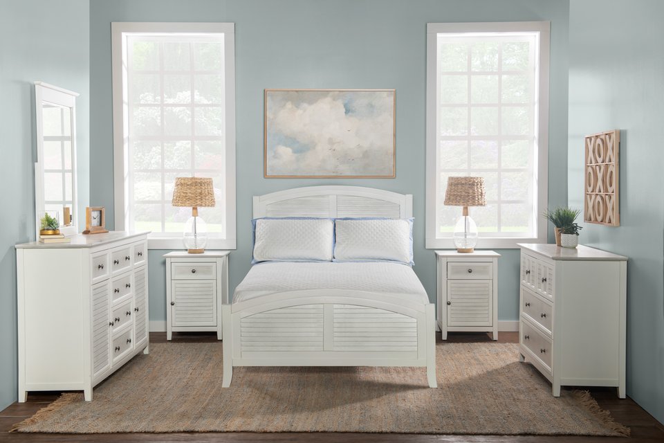 Tykes Bedroom - Chalk & White High Tide Arch Full Bed - BD128-1202FF